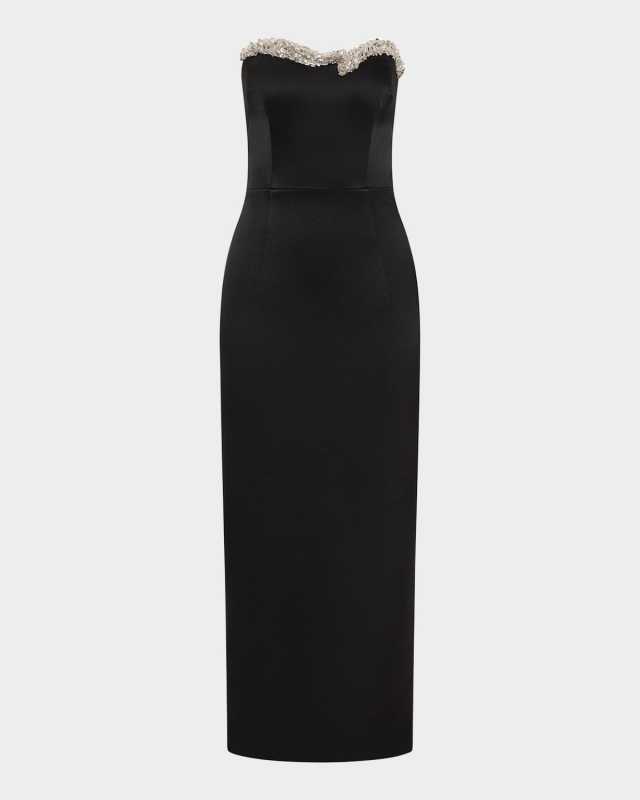 Lorna Crystal Strapless Midi Dress